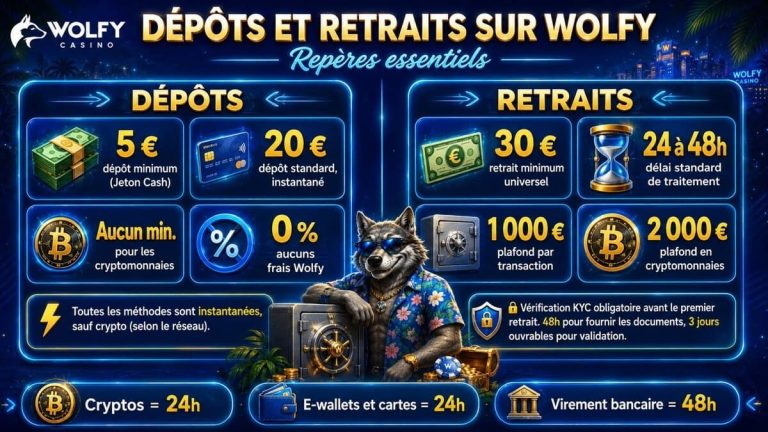depots retraits Wolfy Casino